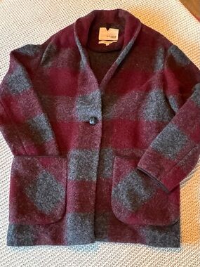 Aritzia Wilfred Free Wool Blend Plaid Jacket Size S